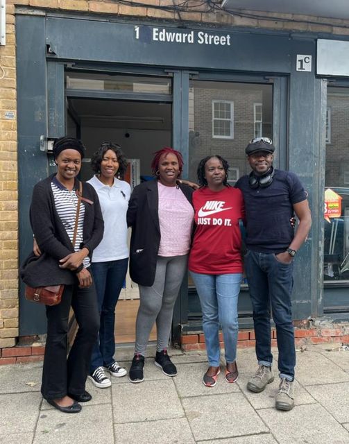 LAFG food distribution day 1 - From left to right: Mama Sylla (Chair), Zenab Martin-Fofana, Salma Barry, Aminata Bah and Alhoussein Fadiga